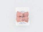 Small Elastics bows gaze pois or rose thé