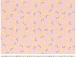 1 m fabric coupon pink yellow citrus