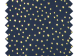 Cotton fabric navy gold star