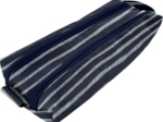 Double compartment school kit striped silver dark blue