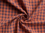 Cotton fabric plum caramel gingham
