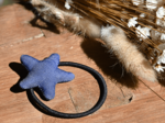 Pony-tail elastic hair star light denim