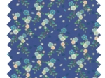 Cotton fabric ex2446 blue retro bouquet