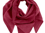 Pom pom scarf gaze pois or grenat