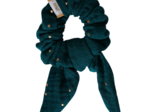 Bunny ear Scrunchie gaze pois or vert canard