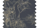 Cotton fabric ex2406 toile de jouy felines navy