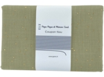 1 m fabric coupon almond green with golden dots gauze