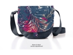 Flap of small shoulder bag tropical fire