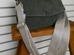 Narrow shoulder strap silver linen
