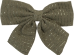Bow tie hair slide khaki lurex gauze