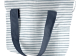 Cooler bag striped blue gray glitter