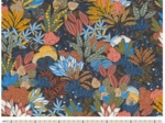 Cotton fabric ex2266 multicolored foliage on black
