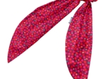 Long tail scrunchie pompons cerise