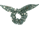 Bunny ear Scrunchie fleuri kaki