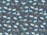 Cotton fabric dino bleu ex1063