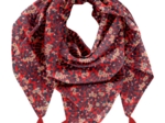 Pom pom scarf vermilion foliage