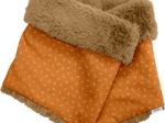 Children fur scarf snood caramel golden straw