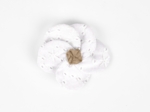 Flower petal hair slide small  starry white english embroidery 