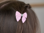 Mini bow tie clip light pink