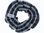 Small scrunchie striped silver dark blue