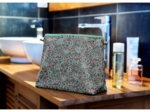 Cosmetic bag with flap flower mentholated