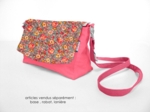 Flap of shoulder bag peach flower