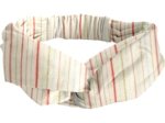 crossed headband silver pink striped