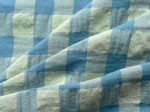 Cotton fabric ex2460 green blue gingham seersucker large