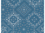 Cotton fabric ex2215 blue paisley 