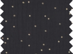 Cotton Fabric gaze pois or noir