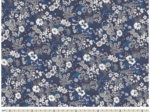 Cotton fabric ex2343 ultramarine white navy flower