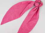 Long tail scrunchie neon pink gingham