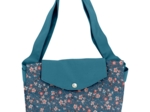 Tote bag with a zip fleuri nude ardoise
