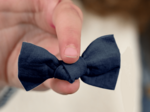 Small bow hair slide navy blue