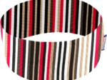 Stretch jersey headband  rayé noir blanc brique d1