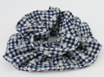 Maxi Double Scrunchie navy embroidered gingham