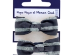 Small elastic bows striped silver dark blue