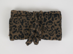 Jewelry pouch mocha quilted leopard