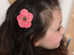 Flower petal hair slide small  feuillage or rose