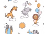 Cotton fabric ex2580 animals on cloud