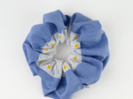 Large Two-Tone Scrunchie oxford ciel - pâquerettes