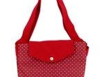 Tote bag with a zip red spots