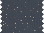 Cotton Fabric gaze pois or marine