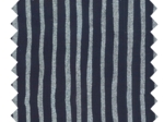 Coated fabric striped silver dark blue