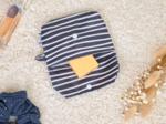 Soap Pouch striped  ivory navy