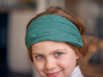 Headscarf headband- child size gaze pois or eucalyptus