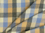 Cotton fabric ex2551 camel blue tartan checks
