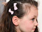 Small bows hair clips light pink