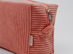 Rectangular toiletry bag blush pink corduroy