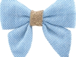 Mini bow tie clip oxford blue